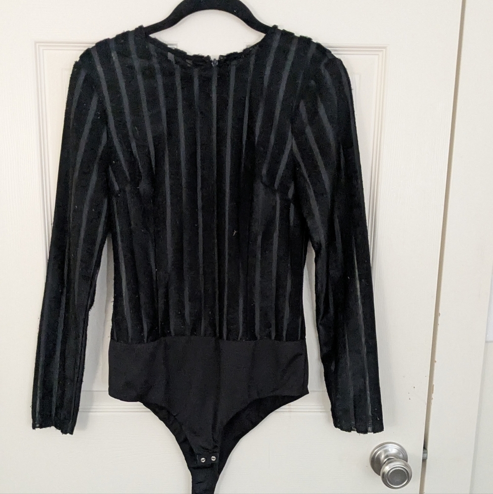 House of Harlow 1960 Black Striped Kids Bodysuit